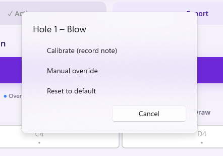 Calibrating a single hole